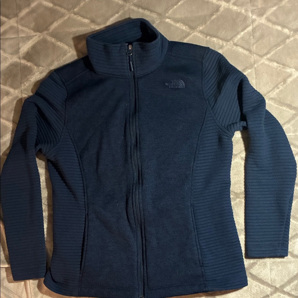 The North Face Women's Indi Dark Navy Full-Zip Fleece Jacket fitted Size L